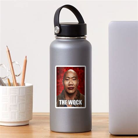 Pegatina Hq The Wock Meme Asian Dwayne The Wok Johnson Crédito