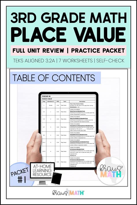 3rd Grade Math Packet #1 | Place Value - Kraus Math | Math packets, 3rd
