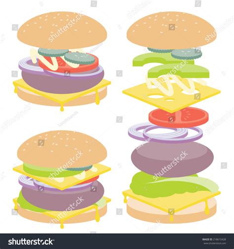 Build Your Own Burger Stock Vector (Royalty Free) 218615428 | Shutterstock