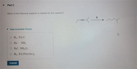 Solved Part A Which of the following reagents is needed for | Chegg.com 