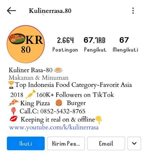 Detail Contoh Bio Instagram Jualan Makanan Koleksi Nomer 2