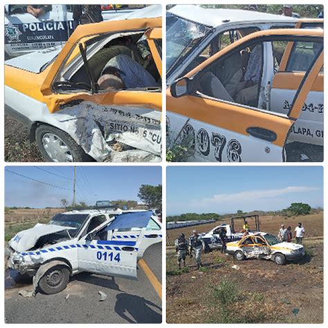 Fuerte Accidente Carretero En Cuajinicuilapa Entre Dos Taxis Deja Un