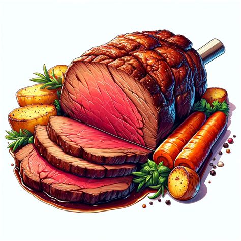 Premium Photo | Roast beef illustration of a typical British food