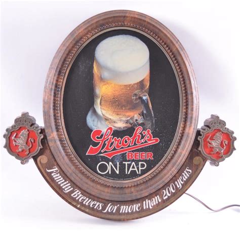 Sold Price Vintage Stroh S Beer Light Up Advertising Sign March