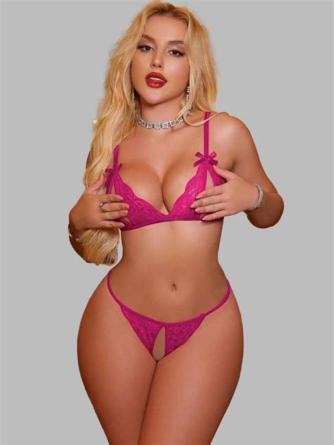 Buy KRENOZ Women Self Design V Neck And Non Padded Lingerie Set DES H PNK N Lingerie Set