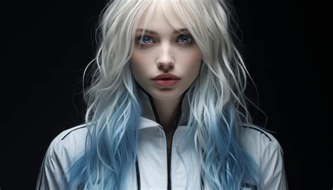 Une Belle Femme Blonde Aux Yeux Bleus Exhale L L Gance Et La Sensualit G N R Es Par L