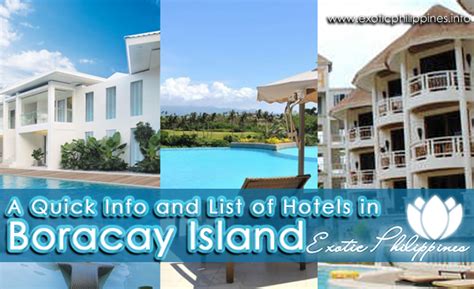 A Quick Info and List of Hotels in Boracay Island