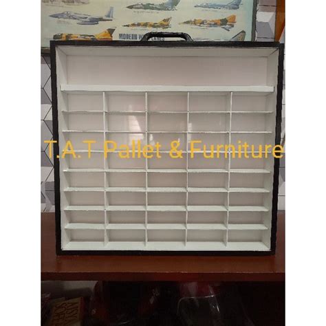 Slot Open Row Hot Wheels Display Rack With Acrylic Cover Black White Shopee Malaysia