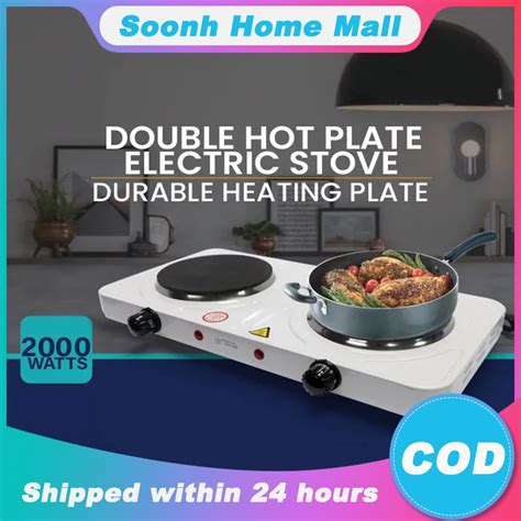 W Electric Double Burner Hot Plate Heating Cooking Stove Portable Dorm Shopee Philippines