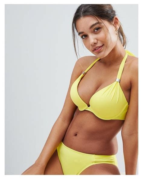 Dorina Super Push Up Bikini Top In Yellow Lyst