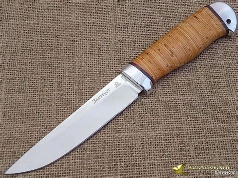 Купить Нож Лесной. Рукоять - береста, алюминий