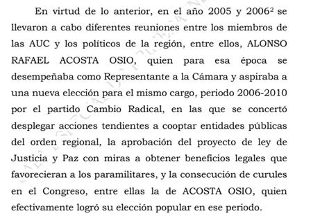 Corte Suprema Condenó Al Excongresista Alonso Acosta Osio A 15 Años De