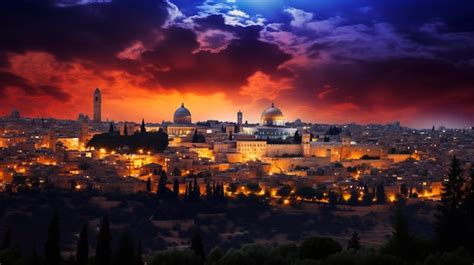 Premium Photo | Beautiful Skyline in Night of Jerusalem Israel