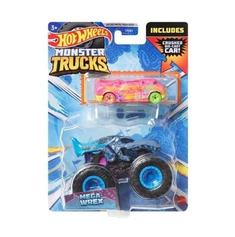 Hot Wheels Set Hot Wheels Monster Truck Si Masinuta Metalica Mega Wrex Scara Elefant Ro