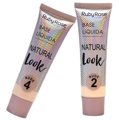 Base líquida natural look nude ruby rose Base Facial Magazine Luiza