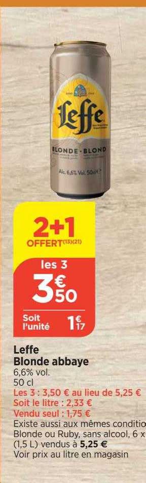 Promo Leffe Blonde Abbaye Chez Bi Icatalogue Fr