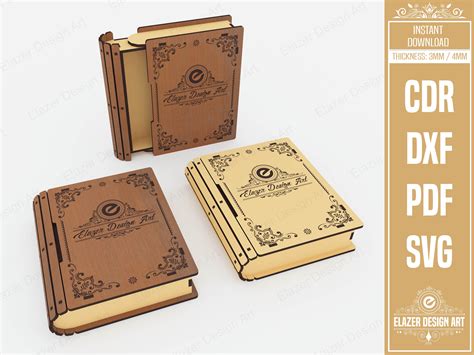 Slider Book Box Laser Cut Svg Files Graphic By Elazer Dizayn Creative