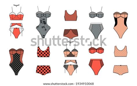 Set Beautiful Sexy Lingerie Women Bra Stock Vector Royalty Free Shutterstock