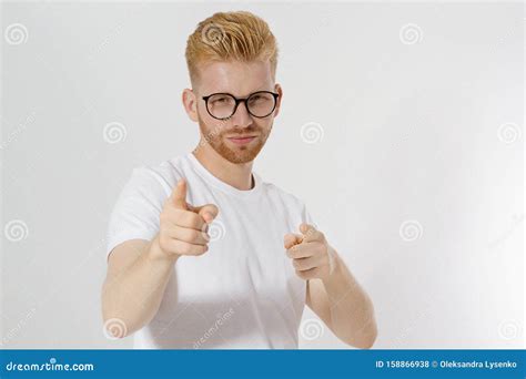 Guy Pointing On You By Fingers Isolated On White Background Young