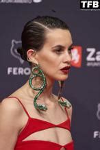 Milena Smit Sexy Seen Braless Showing Off Her Small Tits In A Red Dress At The Feroz Awards In