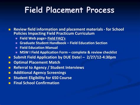 PPT Blueprint For MSW I Foundation Year Field Practicum SW 650