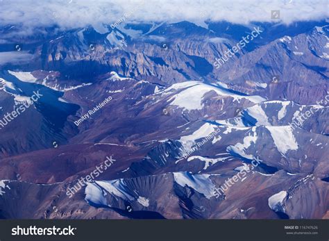 Himalayas Mountains Aerial View With Clouds Stock Photo 116747626 ...