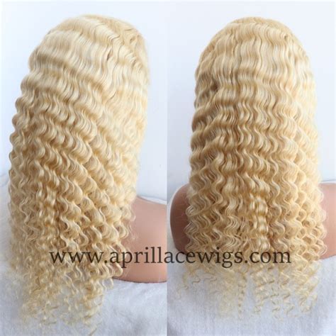 Color Blonde Brazilian Virgin Human Hair Full Lace Wig Baby Hair Around