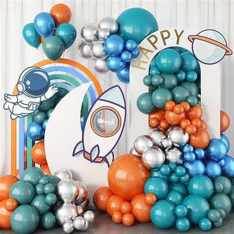 Amazon Orange Blue And Silver Balloon Arch Kit Pcs Outer