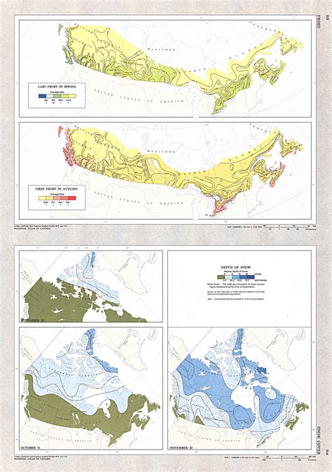 Canada - First and last frost and depth of snow - Maps on the Web