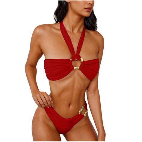 Youyipin Womens Swimsuits 2 Piece Triangle Bikini For Women Halter