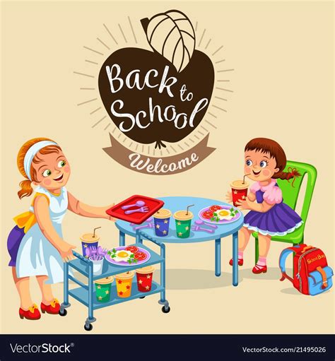 Рисунок за столом в школьном буфете - 61 фото