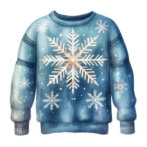 Premium Ai Image Christmas Sweater With Snowflakes Isolated On White