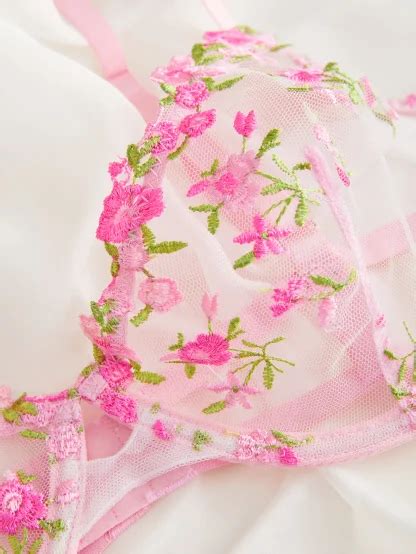 Chic See Through Floral Lingerie Free Shipping