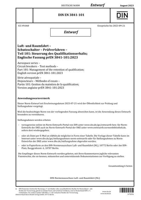 DIN EN 3841-101 - DRAFT