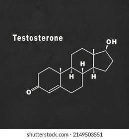 Testosterone Hormone Structural Chemical Formula White Stock