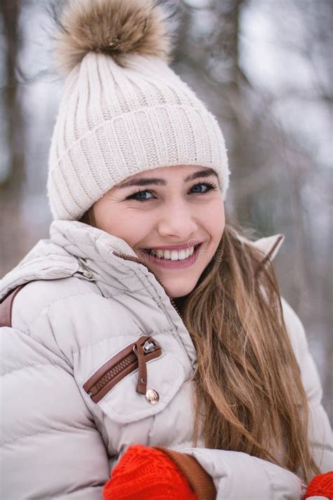 Portrait Of A Beautiful Blonde Woman Outdoors In The Forest Stock Image Image Of Happy Active