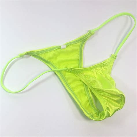 K Y K Mens Micro Bikini String Waist Shiny Satin Knit Nylon Spandex EBay