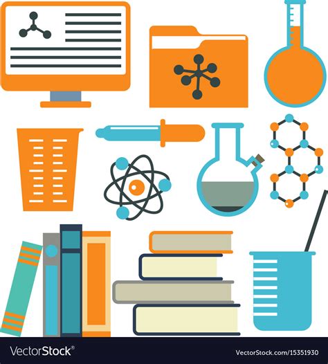 Lab symbols test medical laboratory scientific Vector Image