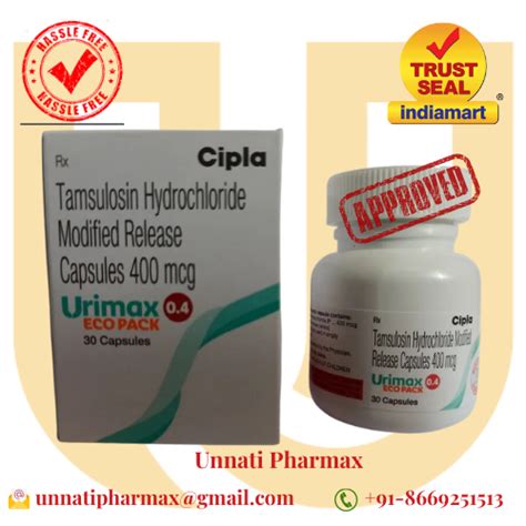 Flomax Urimax Capsule Tamsulosin Capsule 400 Mcg At 250 Stripe In