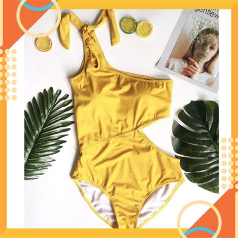 Sexy Off The Shoulder One Piece Bikini With Cut Out Waist Luxurious Gold Juni Shop Bikini