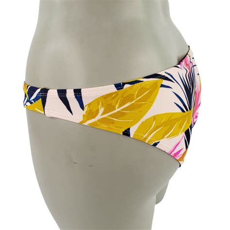 Xhilaration Cheeky Bikini Swim Bottom Juniors Xs Womens Floral Pink Blue Ebay