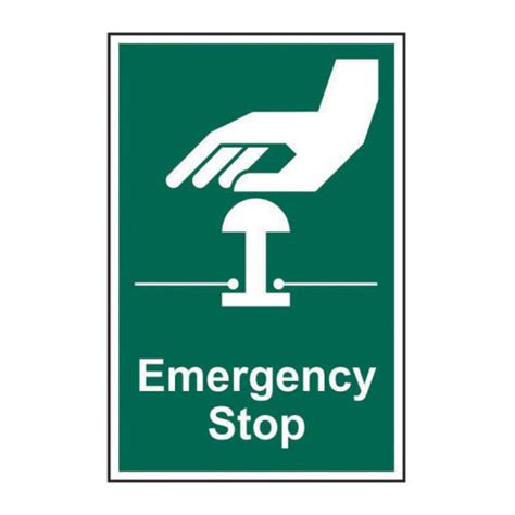 Centurion Emergency Stop Sign Non Adhesive Rigid 1mm Pvc Board 200mm X 300mm