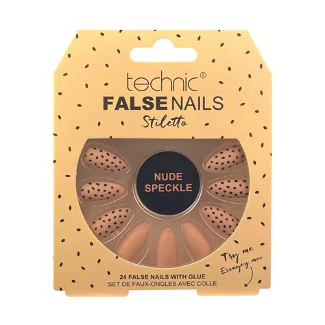 Technic Stiletto False Nails Nude Speckle 6pcs