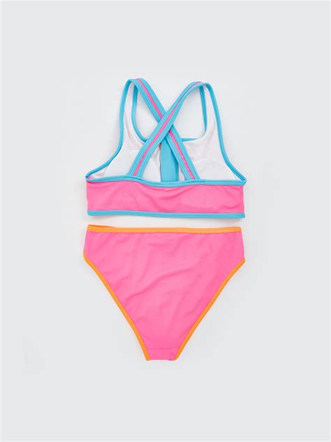 LCW Kids Pembe Hızlı Kuruyan UV Korumalı Kız Çocuk Bikini S5CY00Z4 YCR LCW