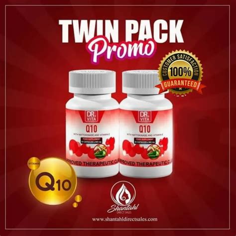 Dr Vita Q10 With Nattokinase And Vitamin E 30 Capsules 2 Bottles Twin