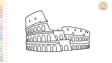 Rome Colosseum Drawing Easy Art Tutorials How To Draw Colosseum