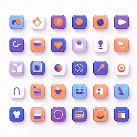 set  app icons vector illustration  flat design style stock