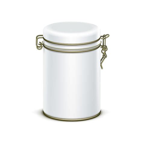 Контейнер для упаковки в белой жестяной коробке для чая или кофе ...