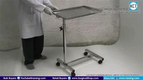 Silver Stainless Steel Mayos Instrument Trolley With Ss Tray For