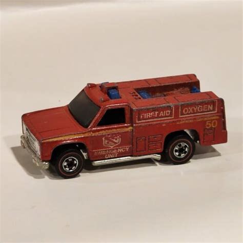 Vintage Hot Wheels Redline Emergency Unit Fire Truck Hong Kong